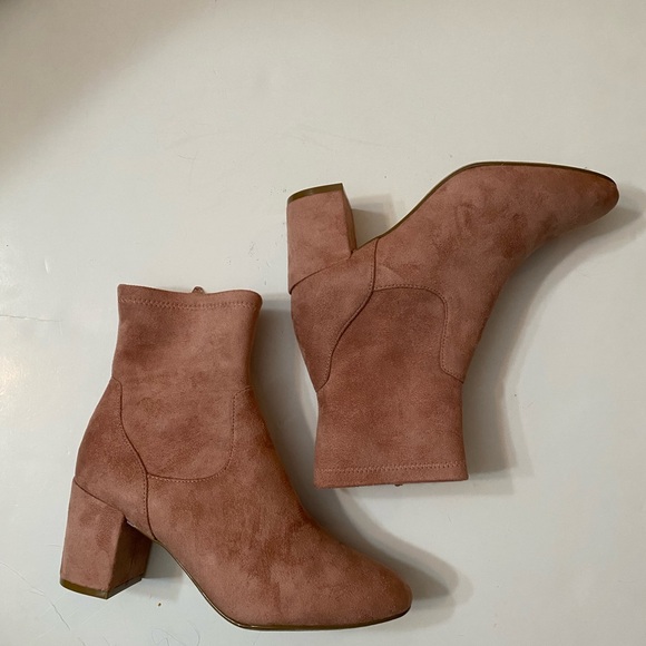 Old Navy Faux-suede Slim-calf Block-heel Boots women’s  7.5, pink - Picture 5 of 13